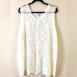 Baltic Born Dylan Crochet Cover Up XL Off White Stretch Vacation Beach NEW